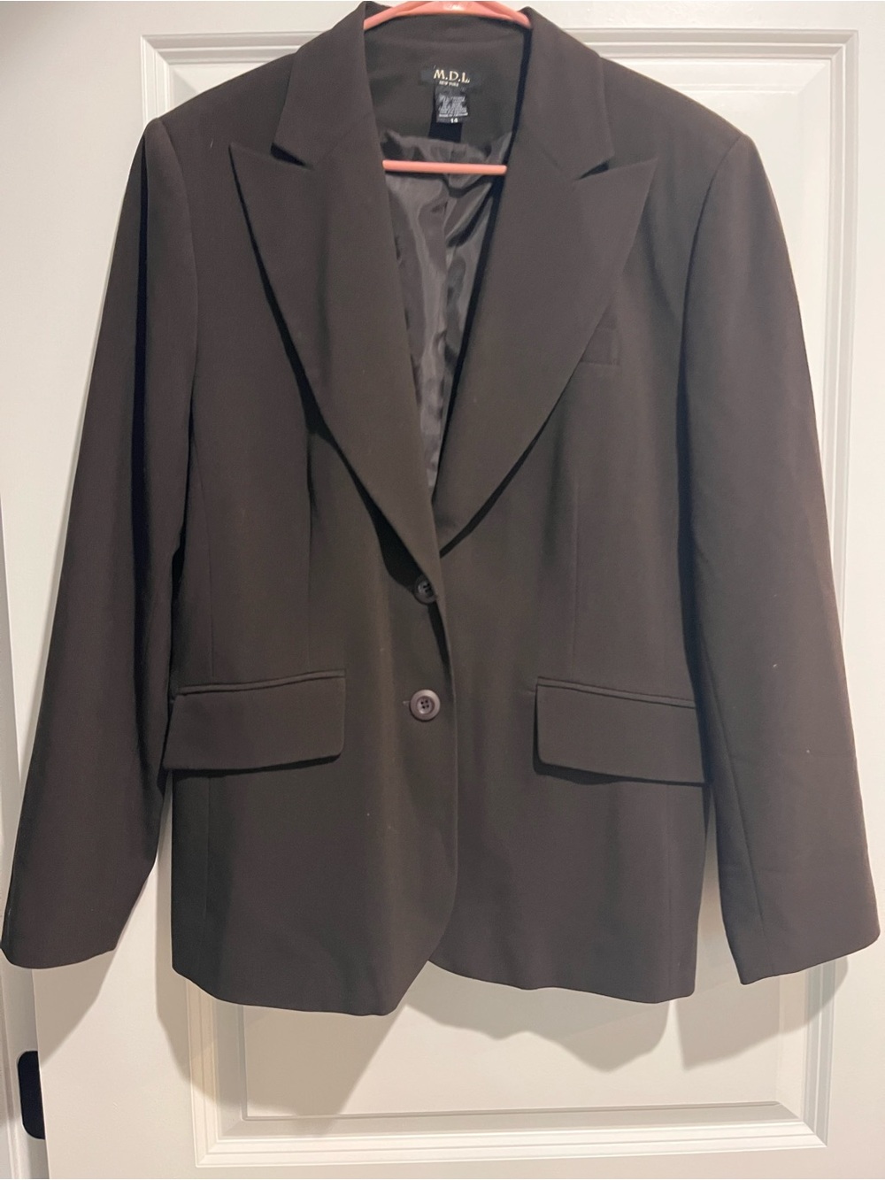Women's Tailored Two-Button Blazer in Dark Brown